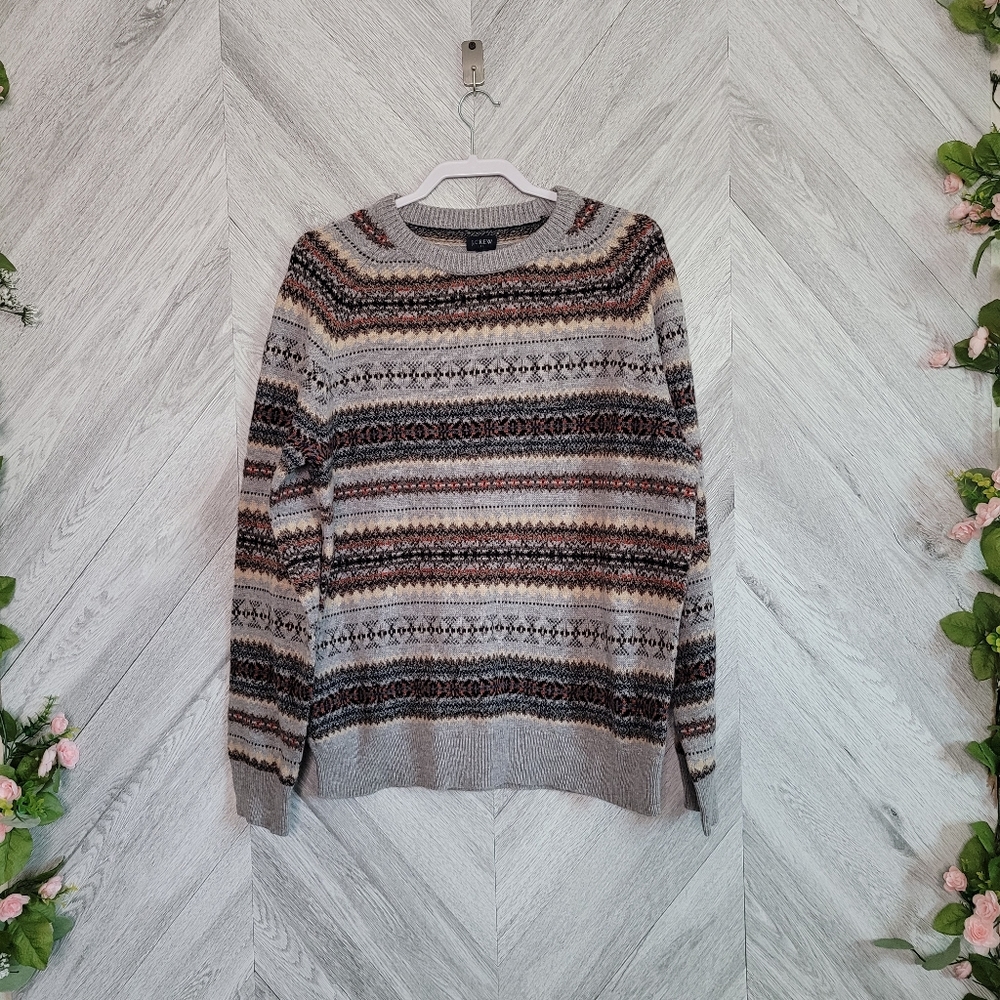 J Crew Fair Isle Pullover Sweater Size Large